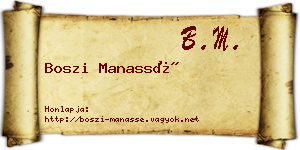 Boszi Manassé névjegykártya